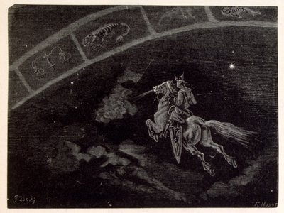 Illustratie van het sterrenbeeld Schorpioen. uit La légende de Croque-Mitaine. door Gustave Dore