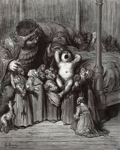 Illustratie bij het boek Gargantua en Pantagruel van Rabelais, 1854 door Gustave Dore