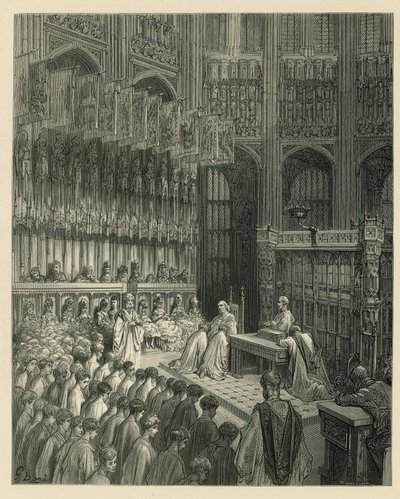 Interieur van Westminster Abbey door Gustave Dore