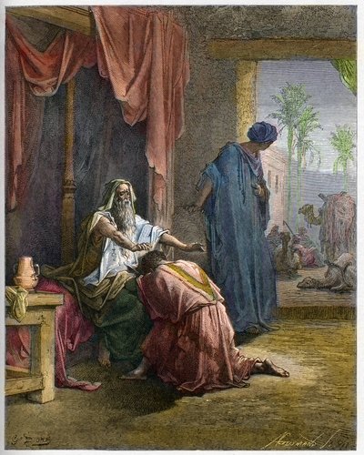 Isaak zegent Jakob - Genesis (27) door Gustave Dore