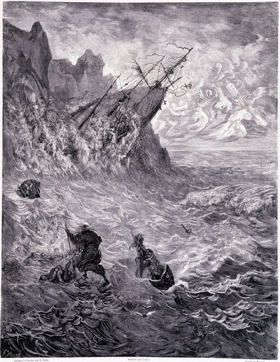 Ik steek de zeeën over... plaat X - Illustratie door Gustave Doré, voor 