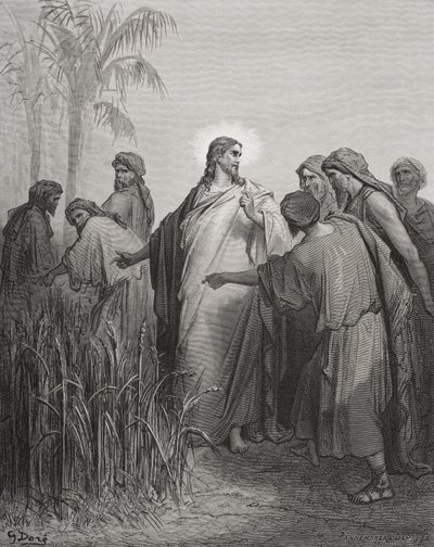 Jezus en Zijn Discipelen in het Korenveld, illustratie uit Dore