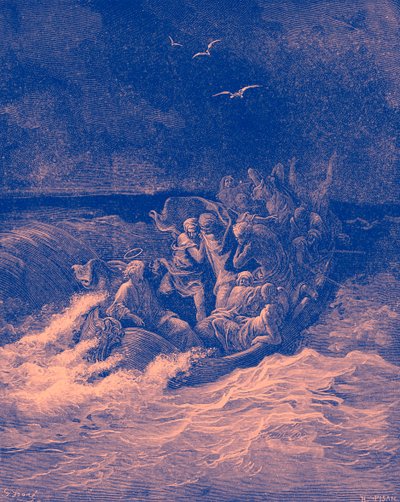 Jezus kalmeert de storm - Bijbel door Gustave Dore