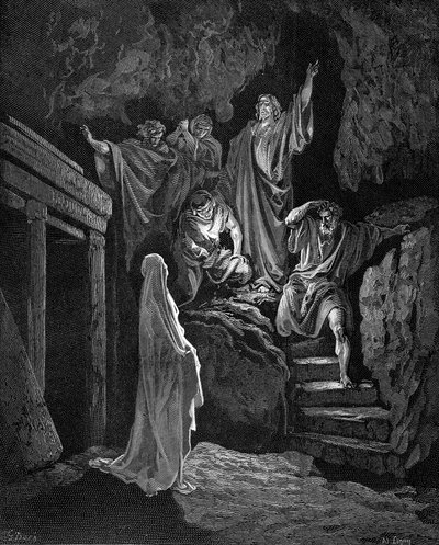 Jezus wekt Lazarus uit zijn Graf, 1865-1866 door Gustave Dore