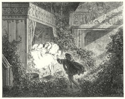Doornroosje (gravure) door Gustave Dore
