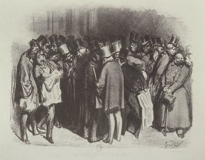 La Coulisse de la Bourse door Gustave Dore