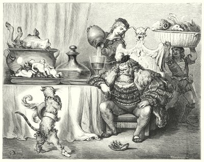 Le Maitre Chat ou le Chat Botte; De Gelaarsde Kat door Gustave Dore