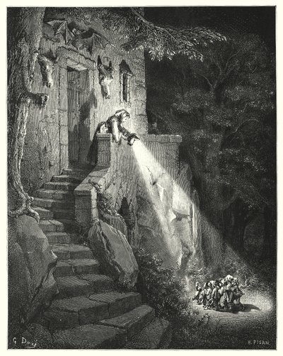 Le Petit Poucet; Klein Duimpje (gravure) door Gustave Dore