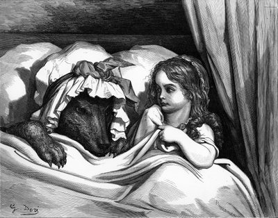 Roodkapje, gravure door Gustave Doré door Gustave Dore