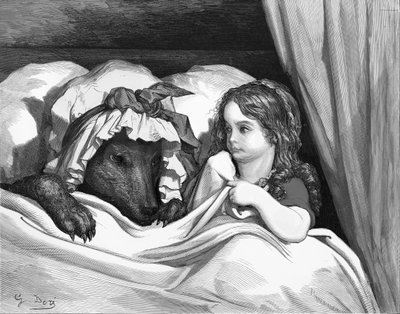 Roodkapje, gravure door Gustave Doré door Gustave Dore