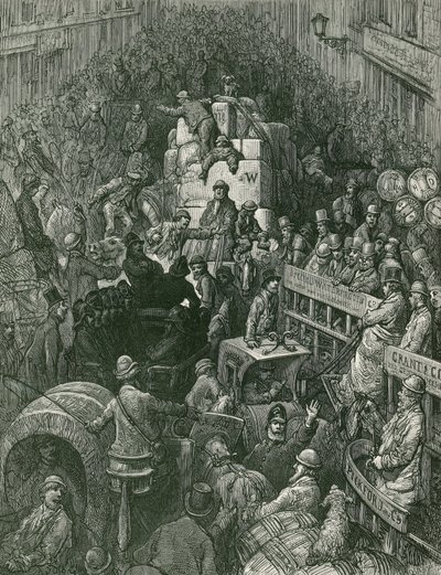 Straatscène in Londen door Gustave Dore