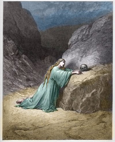 Maria Magdalena berouwvol - gravure in 