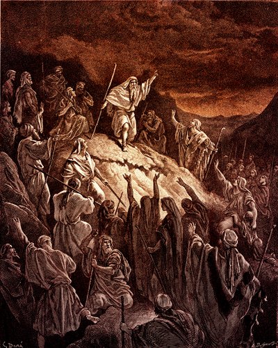 Mattathias roept de Joodse vluchtelingen op - Bijbel door Gustave Dore