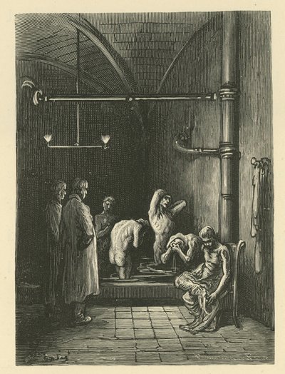 Mannen in de baden van het House of Refuge door Gustave Dore