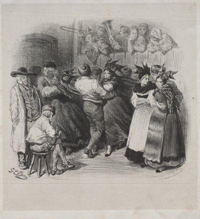 Muzikale Werken van Ernest Doré: Souvenir van de Elzas, Elzassische Dans - Titelpagina door Gustave Dore
