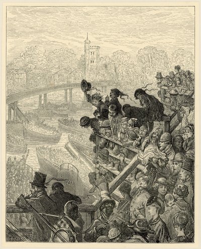 Oxford en Cambridge Boot Race, Putney door Gustave Dore