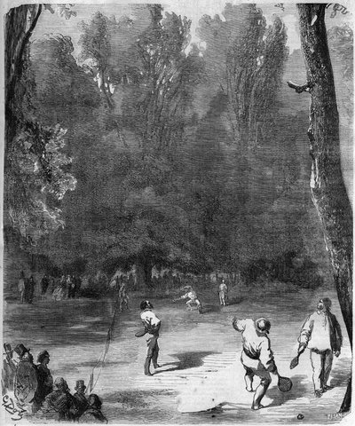 Palmspelers in de Luxemburgse Tuin in Parijs in 1868 - tekening door Gustave Doré door Gustave Dore