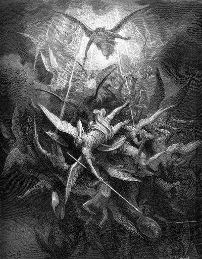 Paradise Lost: Val van de opstandige engelen door Gustave Dore