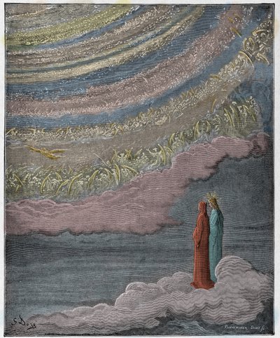 Paradiso, Canto 28: De fonkelende schare van de hemel, illustratie uit "De Goddelijke Komedie" door Dante Alighieri, 1885 door Gustave Dore
