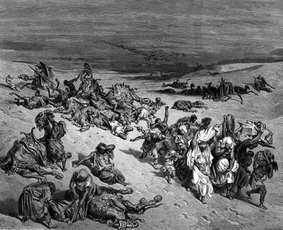 Pestilentie, een van de zeven plagen van Egypte, 1866 door Gustave Dore