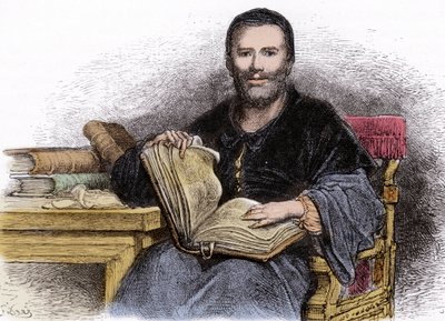 Portret van Rabelais - illustratie uit 