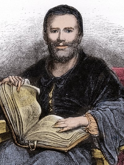 Portret van Rabelais - illustratie uit 