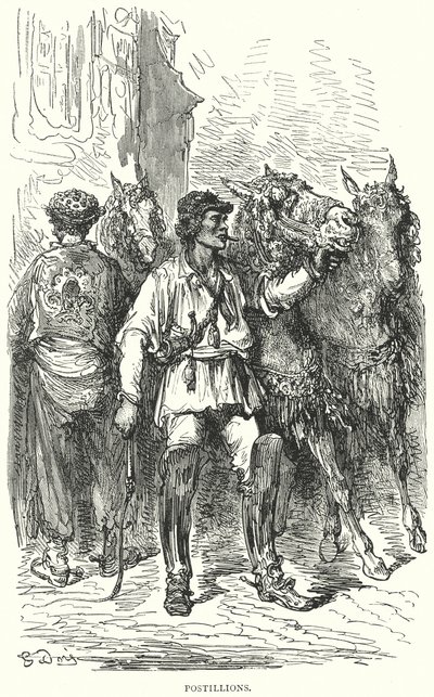 Postiljoenen (gravure) door Gustave Dore
