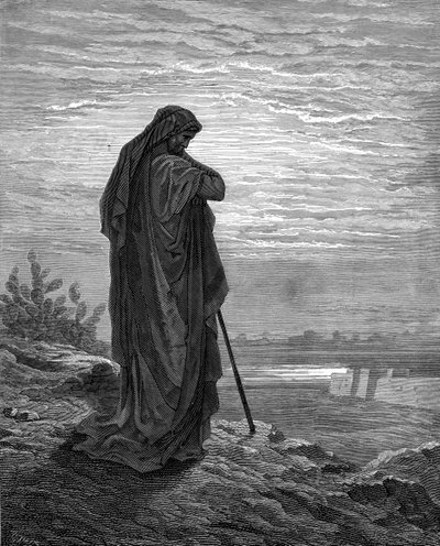 Profeet Amos, gravure door Gustave Doré - Bijbel door Gustave Dore