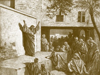 Profeet Micha, gravure door Gustave Doré - Bijbel door Gustave Dore