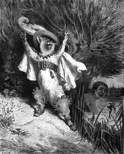 De gelaarsde kat, gravure door Gustave Doré door Gustave Dore
