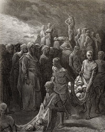 Richard I (1157-99) de Leeuwenhart vermoordt gevangenen als vergelding, illustratie uit 