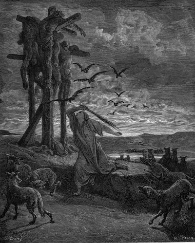 Rizpah, bijvrouw van koning Saul, 1866 door Gustave Dore