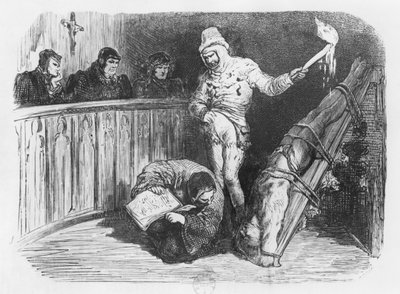Scène van de Inquisitie, illustratie uit de 