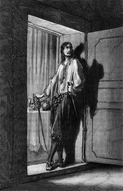 Sigognac, Illustratie door Gustave Doré van het boek Kapitein Fracasse door Théophile Gautier door Gustave Dore