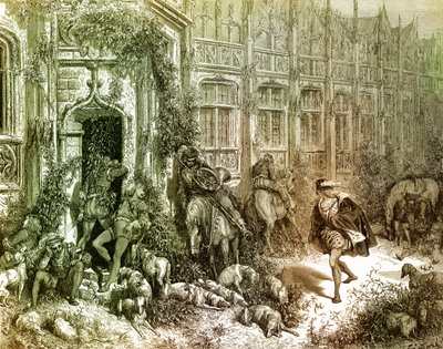 Doornroosje, gravure door Gustave Doré door Gustave Dore