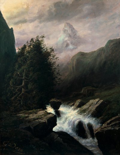 Storm op de Cervin Berg, 19e eeuw door Gustave Dore