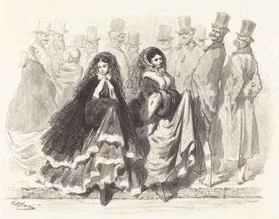 Straatscène door Gustave Dore