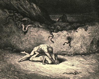 Die luchtgeest is Schicchi, in dezelfde stemming van willekeurige ondeugd ventileert hij nog steeds zijn wrok door Gustave Dore