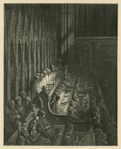 Het Koor van Westminster Abbey door Gustave Dore