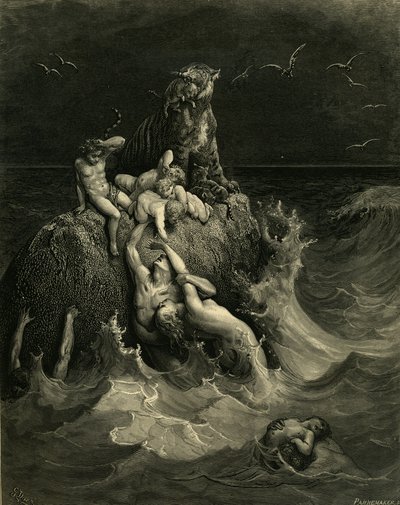 De Zondvloed Frontispice voor de geïllustreerde editie van de Bijbel, 1866 door Gustave Dore