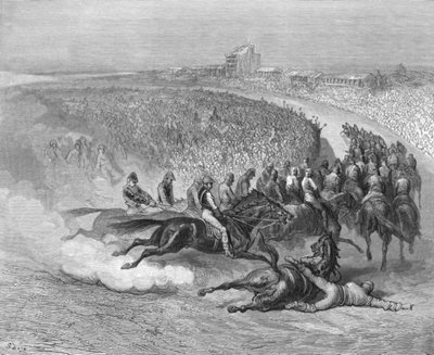 De Derby - Tattenham Corner door Gustave Dore