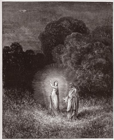 De Goddelijke Komedie, Inferno, Canto 2: Beatrice en Virgil - door Dante Alighieri - Illustratie door Gustave Dore door Gustave Dore