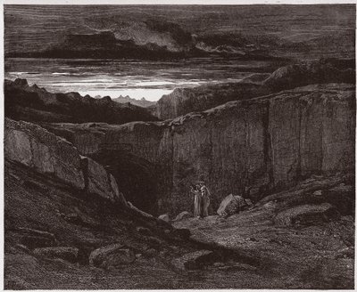De Goddelijke Komedie (La Divina Commedia), Inferno, Canto 3: Virgil en Dante bij de poorten van de hel - door Dante Alighieri (1265-1321) - Illustratie door Gustave Doré (1832-1883) door Gustave Dore