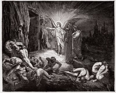 De Goddelijke Komedie (La Divina Commedia, La Divine Comedie), Inferno, Canto 9: De engel opent de poorten - door Dante Alighieri (1265-1321) - Illustratie door Gustave Doré (1832-1883) door Gustave Dore