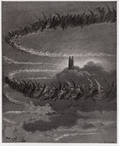 De Goddelijke Komedie, Paradiso, Canto 18: In de sfeer van Jupiter vormen de gezegende zielen letters - door Dante Alighieri (1265-1321) - Illustratie door Gustave Doré (1832-1883) door Gustave Dore