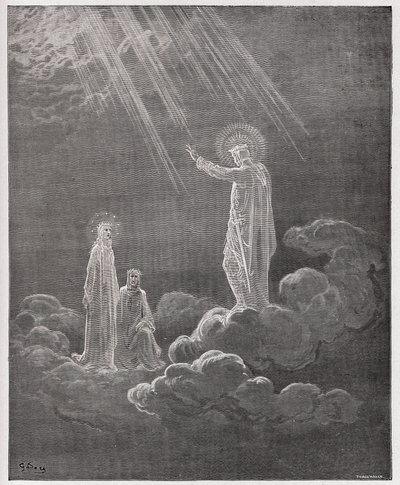 Paradiso, Canto 8: Charles Martel spreekt Dante en Beatrice toe (Illustratie door Gustave Doré) door Gustave Dore