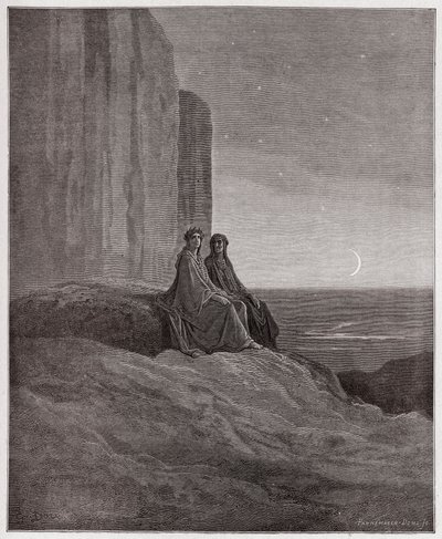 De Goddelijke Komedie, Purgatorio, Canto 9: Schemering - door Dante Alighieri (1265-1321) - Illustratie door Gustave Dore (1832-1883) door Gustave Dore