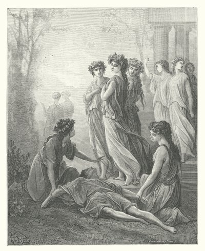 De Fabels van La Fontaine: Daphnis en Alcimadura door Gustave Dore