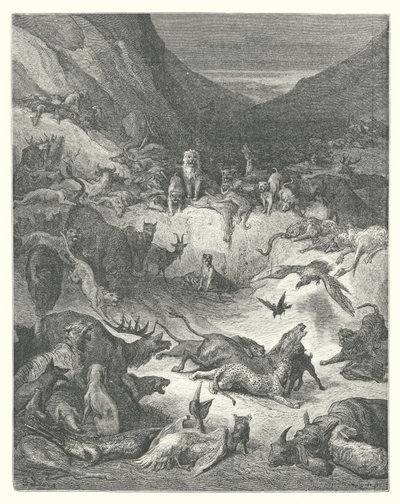 De Fabels van La Fontaine: De Dieren Ziek van de Pest door Gustave Dore