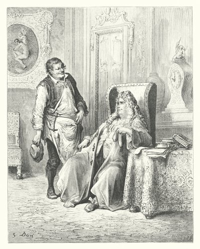 De Fabels van La Fontaine: De Schoenmaker en de Bankier door Gustave Dore